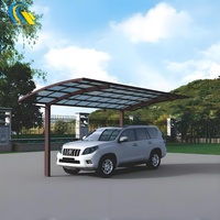 Abri de voiture en métal à double alliage d'aluminium Système d'abri de voiture personnalisé Abri de voiture en aluminium en porte-à-faux facile à bricoler Extérieur pour stationnement de voiture