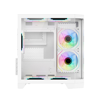 New Arrival White Panoramic Fish Tank PC Case M-ATX Gaming Computer Case Support 240mm Liquid Cooling & 7 RGB Fans