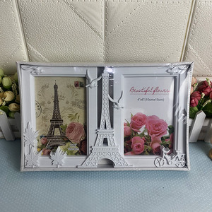 Cadre photo rectangulaire décoratif à poser sur table, avec 2 trous, pour photos de mariage, avec décor de la <span class=keywords><strong>tour</strong></span> <span class=keywords><strong>Eiffel</strong></span>, support photo pour la maison ou le bureau - Product Image 5