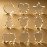 Ornement suspendu circulaire en quartz transparent personnalisé, fait main, style minimaliste moderne, impression UV, cadeau pour la décoration intérieure et les fêtes