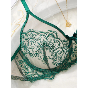 Lace Lingerie Ultra-Thin and Exquisite Bra Mesh Embroidery Comfortable Makes <strong>Large</strong> <strong>Breasts</strong> Appear Smaller French Style Lingerie - Product Image 3