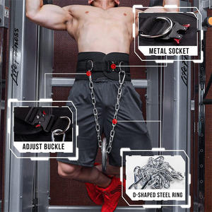 Cinturón de Entrenamiento de Cintura para Hombre con Logotipo Personalizado, Cinturón de Pesas con Cadena Ajustable para Levantamiento de Pesas y Entrenamiento con Mancuernas - Product Image 4