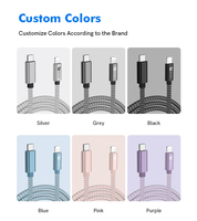 Certifié MFi USB A C Nylon Tressé PD 18W 20W 30W Type C Usb Câble de Charge Rapide Câbles de Données Pour iPhone vers Ordinateur Portable