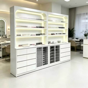 ตู้โชว์ยาทาเล็บพร้อมไฟสำหรับร้านเสริมสวย ตู้เก็บเครื่องสำอางสำหรับร้านเสริมสวย - Product Image 1