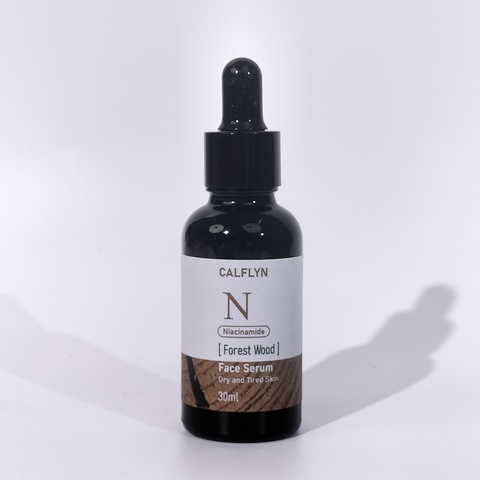 CALFLYN Men's Niacinamide Face Serum - Forest Wood Scent, 30ml for Dry/Tired Skin | Anti-Aging, Brightening & Barrier Repair