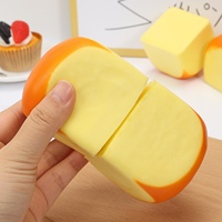 Jouet de décompression en PU à rebond lent, simulation de pain à presser, gâteau de dessert souple, modèle de pain hawaïen PU-MB-9153, sac OPP