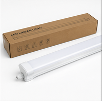 Lampu LED Linear Batten T8 ROMAS IP65 Tahan Air, Dapat Diredupkan, CRI 80,  Berbahan Aluminium PC untuk Gudang dan Garasi