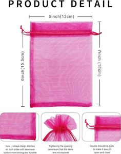 Transparent Sachet Organza Bags Mixed Color Drawstring Mesh Jewelry Pouches Sheer Mesh <b>Wrap</b> for Lavender Sachet Potpourri RTS - Product Image 2