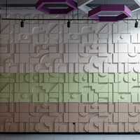 Panneau acoustique 3D géométrique moderne en PET, panneau mural décoratif, panneau mural en relief pour la décoration murale intérieure