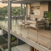 Clôture en verre sans cadre moderne, acier inoxydable 304/316 résistant à la corrosion, pinces pour piscine, rampes d'escalier, balcon, jardin, villa