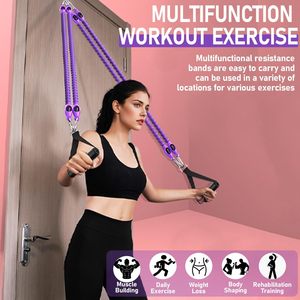 Ensemble de bandes de résistance pour exercices de yoga, pilates, rééducation, fitness et entraînement de force, avec pédale de résistance et dispositif d'assistance pour sit-ups - Product Image 2