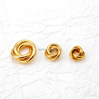 Entretoises à anneaux imbriqués 3-en-1 en acier inoxydable plaqué or PVD 18 carats, perles circulaires roulantes pour bijoux DIY (bracelet, collier, pendentif)