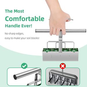 Strumento <span class=keywords><strong>di</strong></span> blocco dello stampo da 2 pollici per il creatore <span class=keywords><strong>di</strong></span> blocchi <span class=keywords><strong>di</strong></span> terreno a 4 celle per il blocco del suolo per la germinazione dei <span class=keywords><strong>semi</strong></span> con una comoda maniglia - Product Image 5