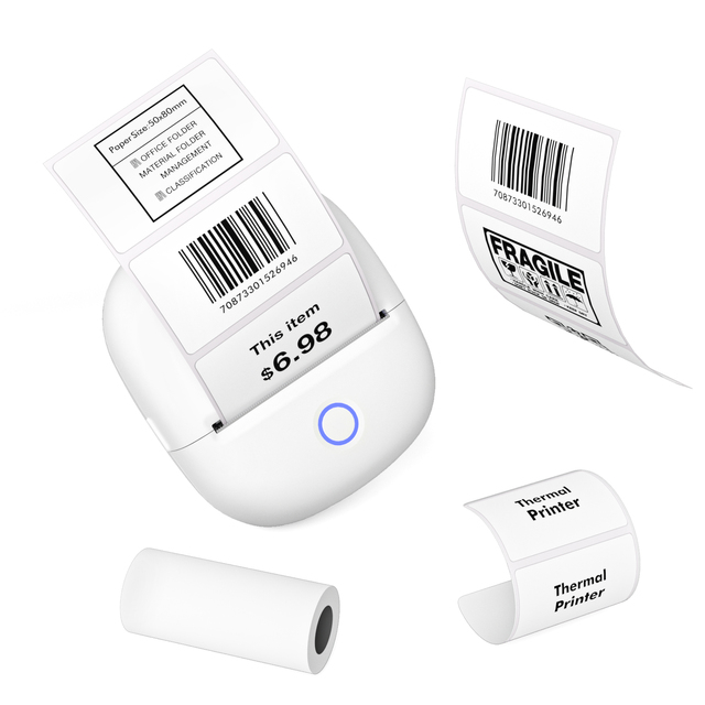 Thermal Label Printer Small Business Sticker Maker with Colorful Decal Portable Bluetooth for Barcode Logo DIY Stickers Custom