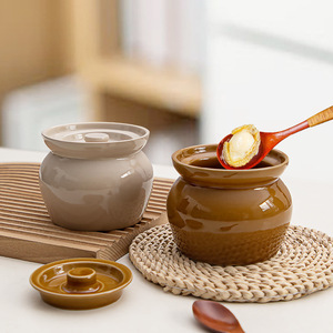 หม้อเซรามิกสำหรับตุ๋น ลึก 8 ซม. กระทะไร้ควัน สำหรับใช้ในบ้านและโรงแรม ทำซุปสไตล์จีน - Product Image 3