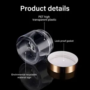 4oz oz 8 Luxo Vazio OEM Biodegradável Embalagens de Cosméticos Embalagens de Cosméticos Boião de Creme de Plástico com tampa de ouro