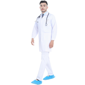 Blouse de laboratoire médicale pour infirmières et médecins, blanche et bleu marine, uniforme médical, veste anti-fluide pour hommes - Product Image 6