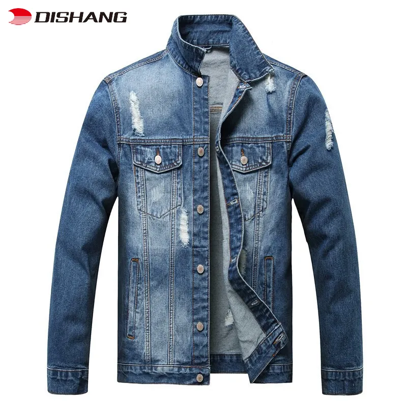 Men's washed old long-sleeved denim jacket fashion denim jacket