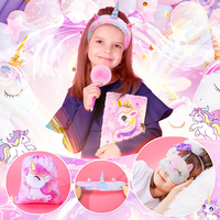 Nouveaux jouets licorne 2026 pour filles, coffret cadeau d'anniversaire avec papeterie, journal en peluche avec cadenas, couverture lumineuse, masque pour les yeux, sac bandoulière