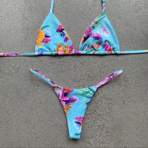 क्रिसमस मुद्रित स्नान सूट महिलाओं टाई Knotted Swimwear के दो टुकड़ा पेटी बिकनी सेट - Product Image 5