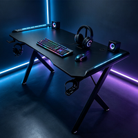 Support de casque et porte-gobelet en métal noir blindé de haute qualité avec deux trous pour câbles, idéal pour bureau de jeu - Vente en gros usine