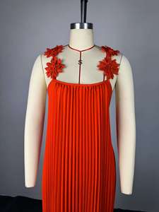 Abito Lungo da <span class=keywords><strong>Donna</strong></span> Senza Spalline e Senza Colletto in Poliestere Plissettato, Stile Fresco e Dolce, Nuova Collezione Primavera, Taglie S-2XL, Vendita all'Ingrosso - Product Image 6