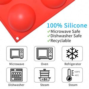 Semi Sphere Silicone Mold Food Grade 6 Hole Semicircle Fudge Kitchen Silicone Baking Chocolate Cake Mold Baking - Product Image 5