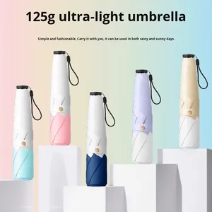 Paraguas ultraligero personalizado de doble uso para lluvia y sol, impermeable, protección UV, Control Manual, Principito, viaje, pongee, revestimiento negro - Product Image 4