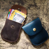 Dompet Koin Kulit Crazy Horse Custom Terlaris, Tempat Kartu Unisex Vintage, Tempat Uang Tunai Grosir