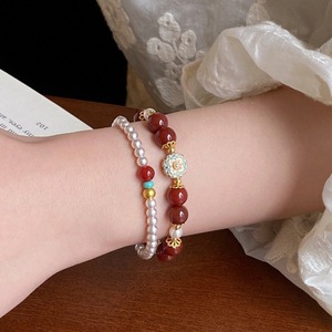 <span class=keywords><strong>Pulsera</strong></span> de Perlas de Ágata Roja Natural y Turquesa, Estilo <span class=keywords><strong>Swarovski</strong></span>, <span class=keywords><strong>Pulsera</strong></span> de Perlas, Joyería de Mano Apilable a la Moda - Product Image 2