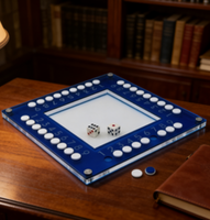 Ensemble de jeu de société 3d de luxe personnalisé en usine jeu de backgammon en acrylique ensemble de plateau de backgammon professionnel
