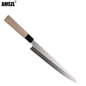 AMSZL düşük maliyetli 12 inç alman çelik 1.4116 suşi bıçak Sashimi bıçak balık bıçağı ahşap saplı