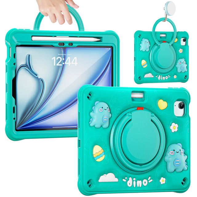 360 Degree Rotating Shockproof Heavy Duty Rugged Protective Tablet Case for Ipad Case for Ipad Air 6th 11 Inch M2 2024