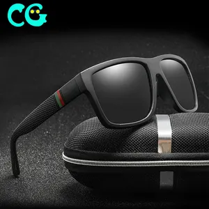 Gafas de sol polarizadas con diseño de lujo para hombre, lentes de sol deportivas con espejo, UV400, color azul y negro, 2021