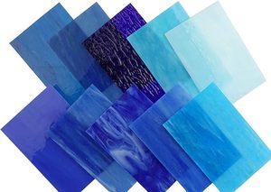 CHICSHIS 10 feuilles de <span class=keywords><strong>vitrail</strong></span> assorties, bricolage, 4x6 pouces, art déco, finition brillante, mosaïque opale, pack de carreaux, projet de verre <span class=keywords><strong>Tiffany</strong></span> - Product Image 2