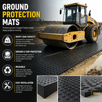 Tapis de protection au sol pour équipement lourd Waytop 1220x2440mm PE 180 tonnes noir, antidérapant, résistant au feu et à l'huile