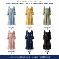 Robe midi personnalisée pour femme, brodée de fleurs, style bohème, coupe trapèze, col carré, bordure en dentelle, manches longues, corsage corset, fabricant OEM ODM