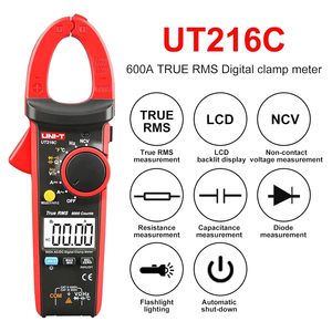 Unit-T Đồng Hồ Kẹp Kỹ Thuật Số Ut216C 600A Máy Đo Ampe Kế Ohm Máy Đo Kiểm Tra Nhiệt Độ Điện Dung Dải Tần Số Tự Động - Product Image 4