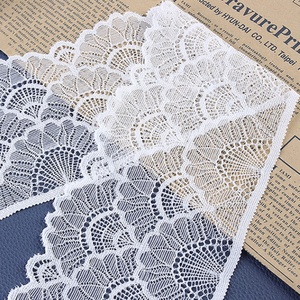 Dentelle élastique blanche en nylon pour accessoires vestimentaires, voile de mariée, nouvelle lingerie, bordure en dentelle brodée 8-9 cm - Product Image 2