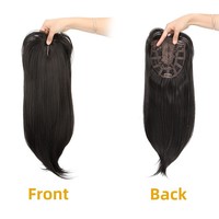 Prothèse capillaire de remplacement à raie médiane, fabriquée à la machine, en fibre haute température, avec cuir chevelu simulé, pour couvrir les cheveux gris