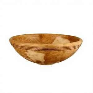 Tazón de Madera de Acacia para Servir y Almacenar Ensaladas de Frutas, Estilo Moderno, Decorativo, Redondeado y Duradero - Product Image 1