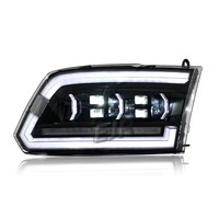 LED Projector Headlights Assembly for Dodge Ram 2008-2018, DRL Day Running Light Sequential Turn Signal Replacement Head Lamp