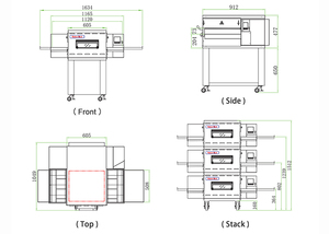 Cinta transportadora <span class=keywords><strong>de</strong></span> túnel <span class=keywords><strong>de</strong></span> acero inoxidable, eléctrica, comercial, para horno <span class=keywords><strong>de</strong></span> pizza y gas - Product Image 4
