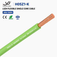 Câble souple monoconducteur sans halogène H05Z1-K 300/500V Classe 5 Cu LSZH CE pour le câblage de contrôle des appareils électroménagers et la sécurité