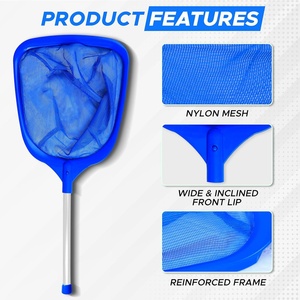 Accessoires de nettoyage de piscine de la marque SL : Épuisette à feuilles pour bassin, filet de récupération de feuilles pour eaux profondes et peu profondes en PE - Product Image 2