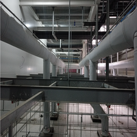 Conduit d'air rond anti-feu en polyester pour atelier de nouvelles énergies Systèmes CVC de conception industrielle Hôpitaux Gymnases Écoles Salles Sous-sols