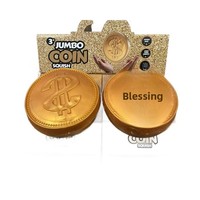Mogo Cross-border Nouveau Jouet Squishy en TPR en forme de pièce de monnaie dorée de 15 cm, à rebond lent, anti-stress, emballage en boîte, 14 ans