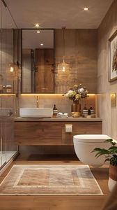 Mueble de Baño Flotante Moderno de Madera de Alta Calidad Hecho a Medida con Espejo LED |   Mueble de Baño con Doble Lavabo y Montaje en Pared - Product Image 6