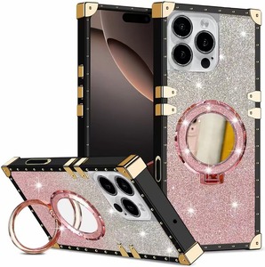 Diseño de lujo Gradient Bling Diamond Glitter Makeup Mirror Phone Case para iPhone 16 Pro Max para Samsung A15 A54 S25 ultra Case - Product Image 1
