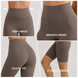 Shorts Deportivos de Nylon66 para Mujer, 210GSM, Grosor Medio, Cintura Alta, Elásticos, de Secado Rápido, para Fitness - Product Image 3